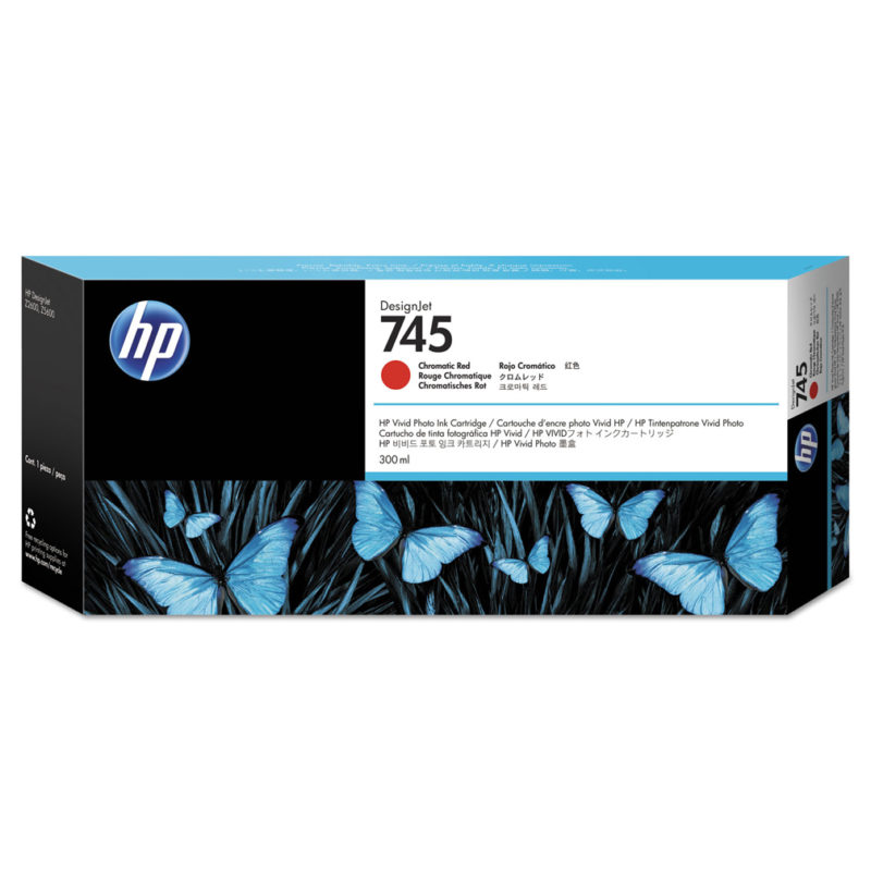 HP 745 300ml Chromatic Red Ink | F9K06A