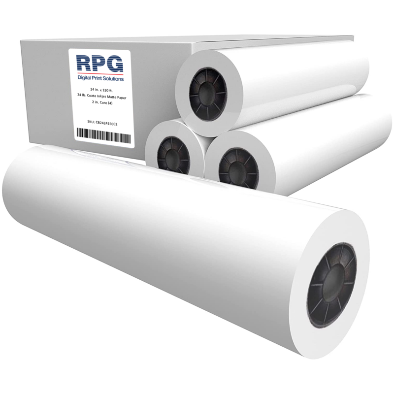 RPG 24″ x 150′ 24 lb. Coated Inkjet Matte Paper | CB2424150C2