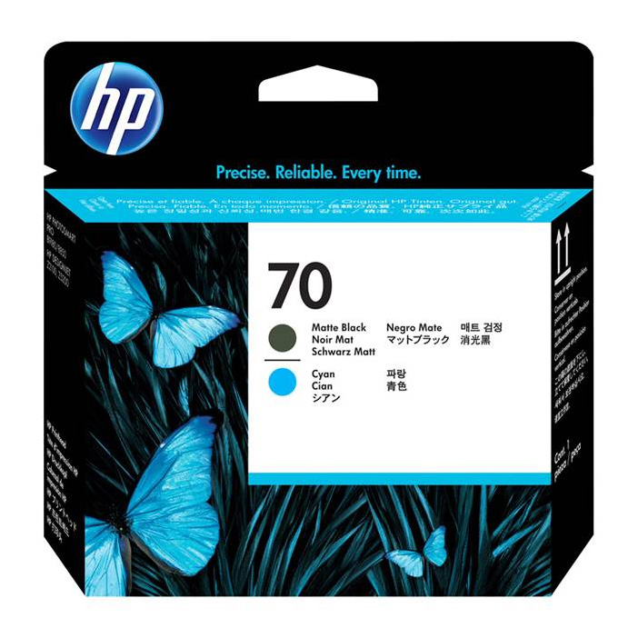 HP 70 Matte Black and Cyan Printhead